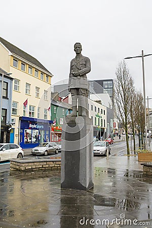 Liam Mellows statue from Galway city Editorial Stock Photo