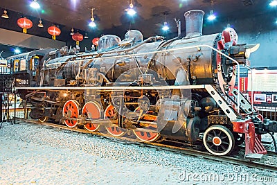 China Railways SY-0063 at Tiemei Steam Locomotive Museum in Tieling, Liaoning, China. Editorial Stock Photo