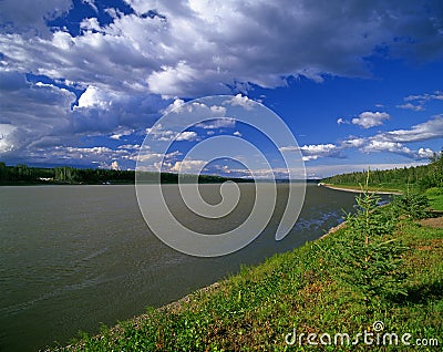 Liard River in Northwest Territories, Canada Stock Photo