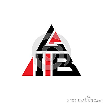 LIB triangle letter logo design with triangle shape. LIB triangle logo design monogram. LIB triangle vector logo template with red Vector Illustration