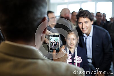 Liberal Leader Justin Trudeau poses Editorial Stock Photo