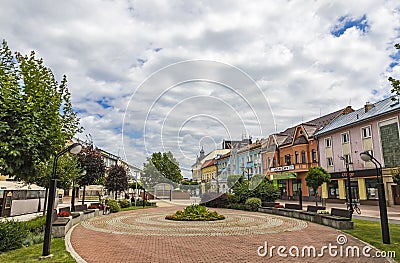 The Liberation Square in Michalovce city, Slovakia Editorial Stock Photo