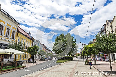 The Liberation Square in Michalovce city, Slovakia Editorial Stock Photo