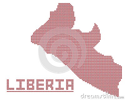 Liberia Africa Dot Map Stock Photo