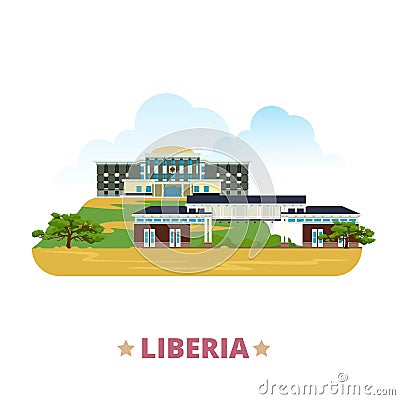 Liberia country design template Flat cartoon style Vector Illustration