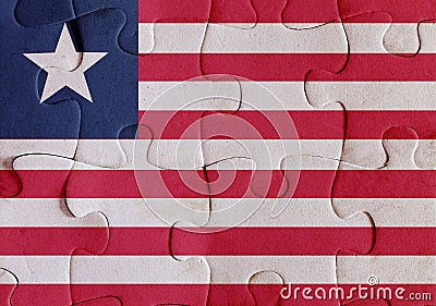 Liberia flag puzzle Stock Photo