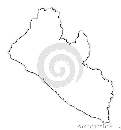 Liberia outline map Stock Photo