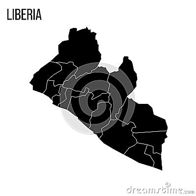 Liberia political map of administrative divisions Stock Photo