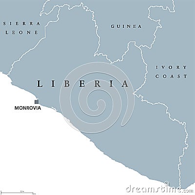 Liberia political map Vector Illustration