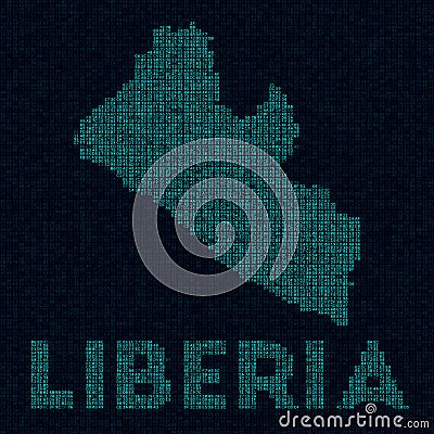 Liberia tech map. Vector Illustration