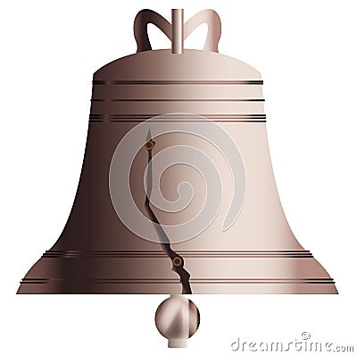 Liberty Bell With Crack Vector Illustration