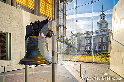 Liberty Bell old symbol of American freedom in Philadelphia Pennsylvania Editorial Stock Photo