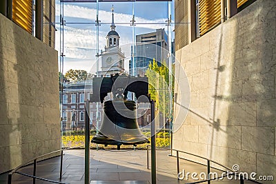 Liberty Bell old symbol of American freedom in Philadelphia Pennsylvania Editorial Stock Photo