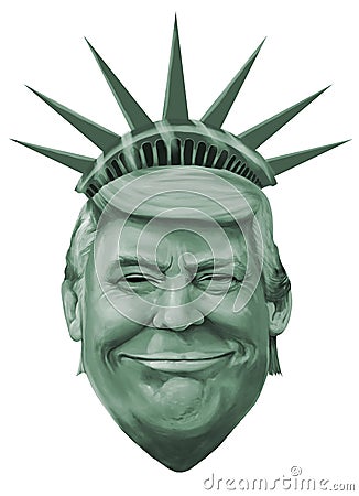 Liberty and Donald Trump illustration Editorial Stock Photo
