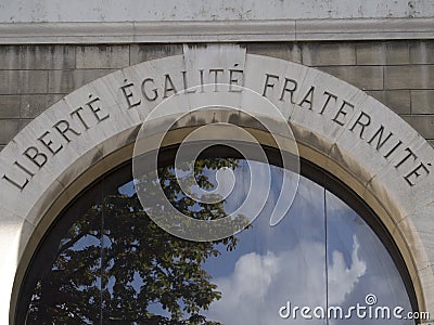 Liberty, Equality, Fraternity Stock Photo