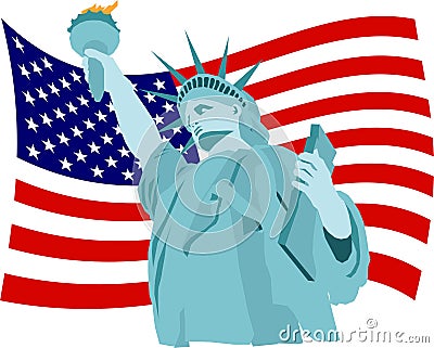 Liberty Flag Vector Illustration