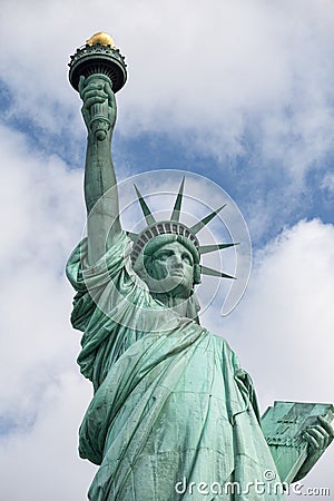 Liberty island and statue of liberty Stock Photo