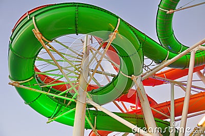 Liberty of the Seas cruise ship open deck waterslides Editorial Stock Photo