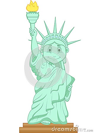 Liberty statue cartoon Vector Illustration