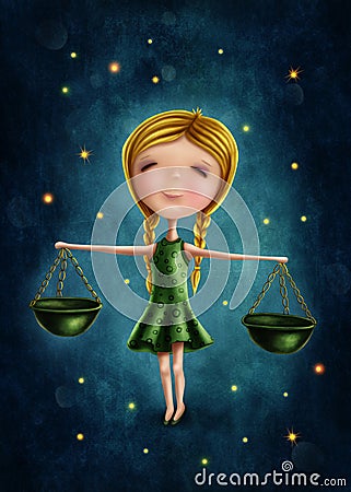 Libra astrological sign girl Stock Photo