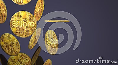 The Libra Facebook 3d rendering cryptocurrency content Editorial Stock Photo