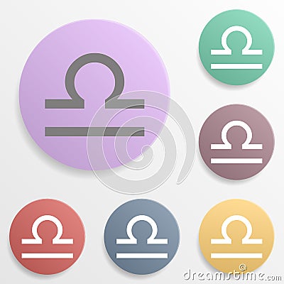 Libra icon symbol scales badge color set icon. Simple glyph, flat vector of web icons for ui and ux, website or mobile application Stock Photo