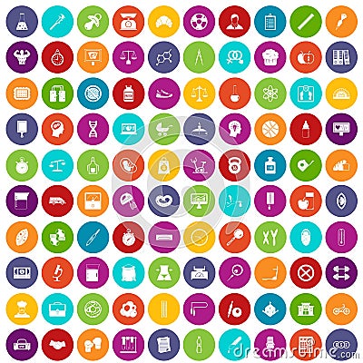 100 libra icons set color Vector Illustration