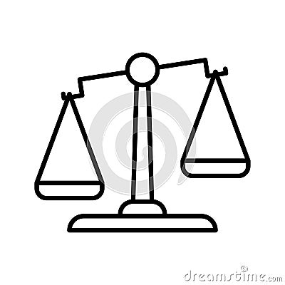 Libra line icon. Scales. Equality. Pictogram isolated on a white background Vector Illustration