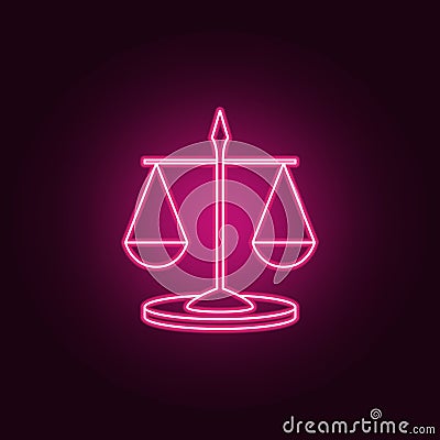 libra neon icon. Elements of Measure set. Simple icon for websites, web design, mobile app, info graphics Stock Photo