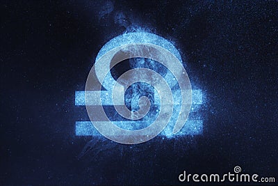 Libra Zodiac Sign. Abstract night sky background Stock Photo