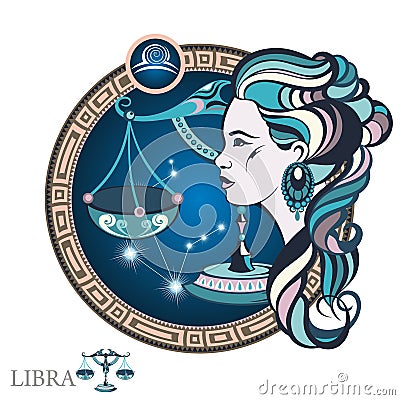 Libra. Zodiac sign Vector Illustration