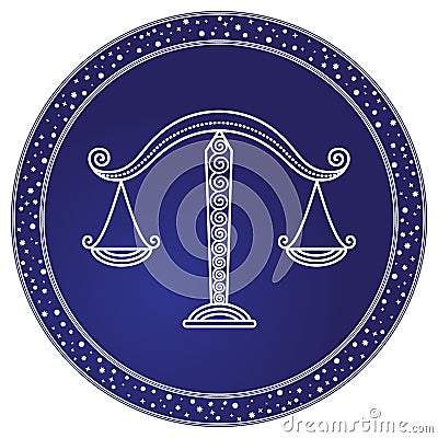 Libra Zodiac Sign, Design of Astrological Symbol Vector Illustration