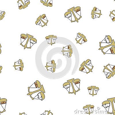 Libra zodiac sing seamless pattern Vector Illustration