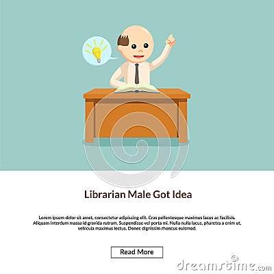 The librarian male got idea Vector Illustration