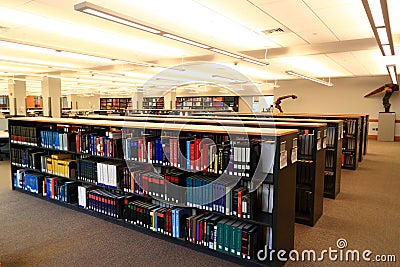 Library Bookshelves Editorial Stock Photo