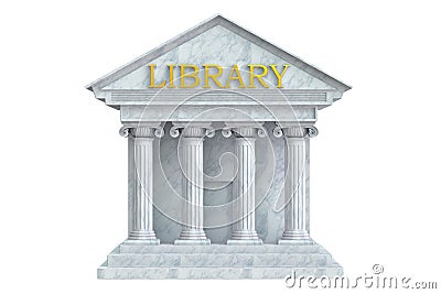 Library building with columns Stock Photo