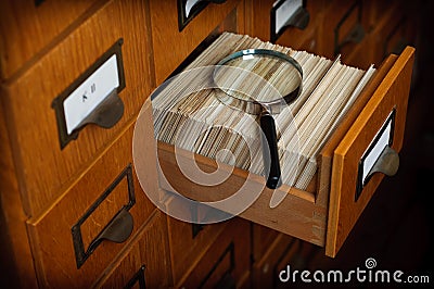 Library Card Catalog Search Concept Stock Photo