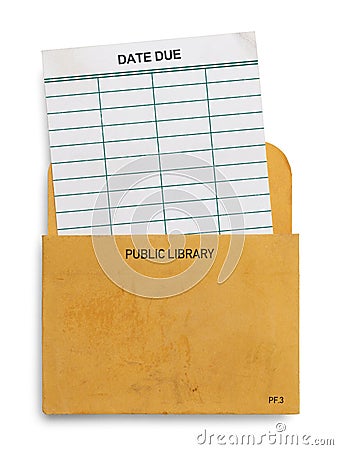 Library Due Card Stock Photo