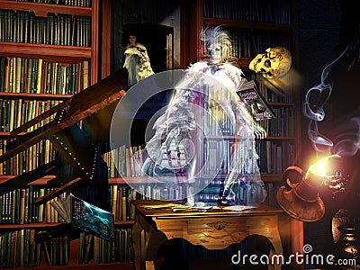 Library ghost Stock Photo