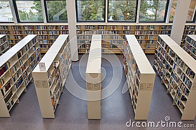 Library interior in the LUT university, Lappeenranta Finland Editorial Stock Photo