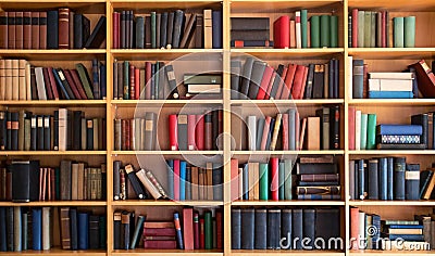 Library bookcase Stock Photo