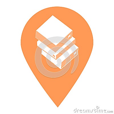 Library location map pin pointer icon. Element of map point for mobile concept and web apps. Icon for website design and app devel Stock Photo