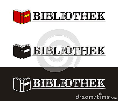 Library logo for Germany. Hand-drawn icon of an opened book Vector Illustration