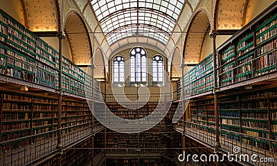 Library in Rijksmuseum, Amsterdam Editorial Stock Photo