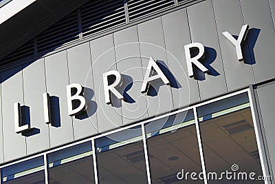 Library Sign Stock Photo