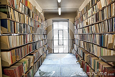 Library storage room Stock Photo