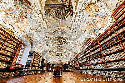 Library of Strahov monastery in Prague Editorial Stock Photo