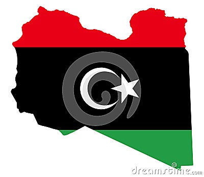 Libya flag on map on transparent background vector illustration Vector Illustration