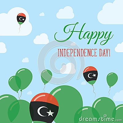 Libya Independence Day Flat Patriotic Design. Vector Illustration