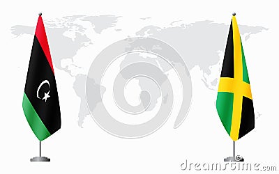 Libya and Ivory Coast flags for official meeting Vector Illustration